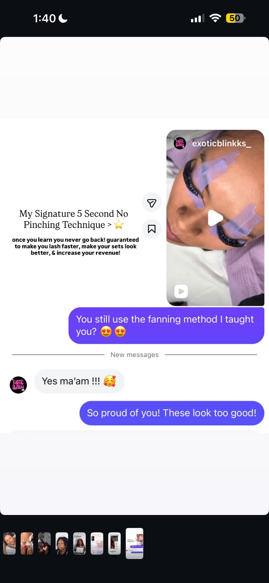 @exoticblinkks_ — still using the fanning method K. Nicole taught
